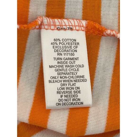 Quacker Factory XS Orange & White Striped Flamingo Top - Picture 6 of 6